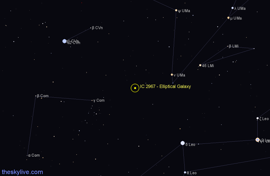 Finder chart IC 2967 - Elliptical Galaxy in Ursa Major star