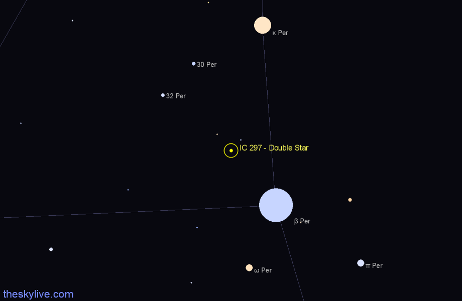 Finder chart IC 297 - Double Star in Perseus star