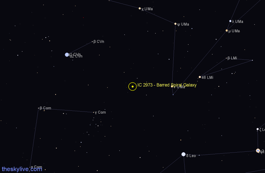 Finder chart IC 2973 - Barred Spiral Galaxy in Ursa Major star