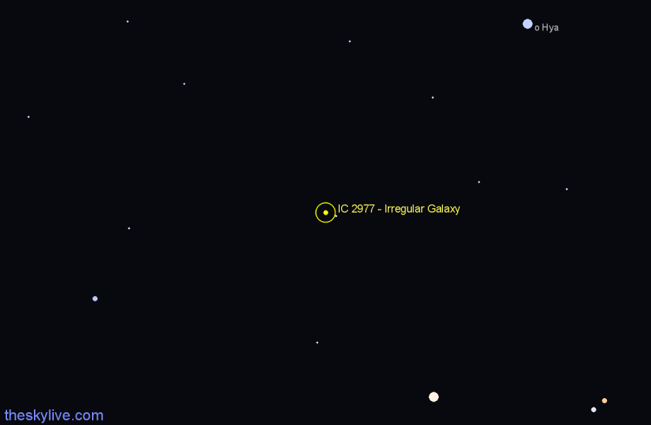 Finder chart IC 2977 - Irregular Galaxy in Centaurus star