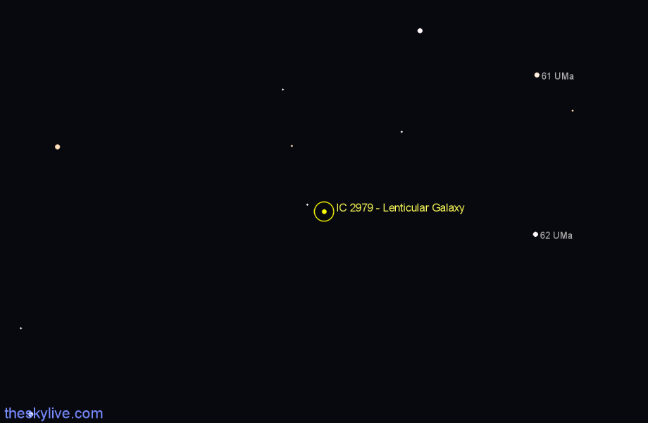 Finder chart IC 2979 - Lenticular Galaxy in Ursa Major star