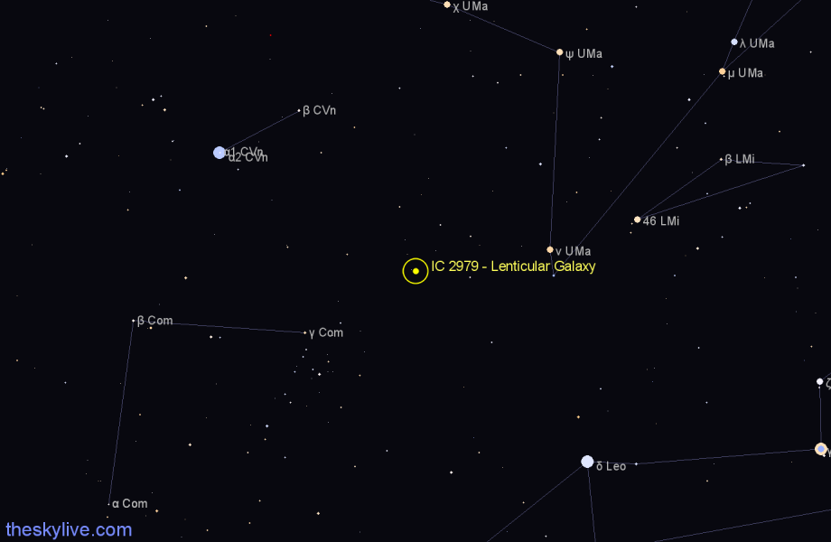 Finder chart IC 2979 - Lenticular Galaxy in Ursa Major star