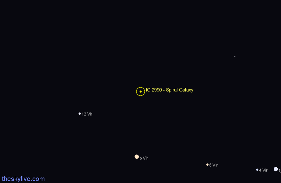 Finder chart IC 2990 - Spiral Galaxy in Virgo star