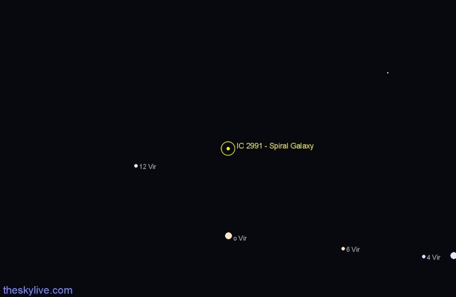 Finder chart IC 2991 - Spiral Galaxy in Virgo star