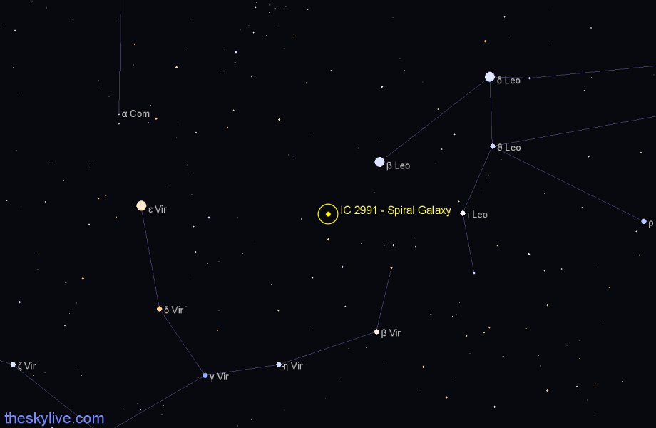 Finder chart IC 2991 - Spiral Galaxy in Virgo star