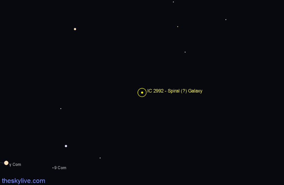 Finder chart IC 2992 - Spiral (?) Galaxy in Ursa Major star