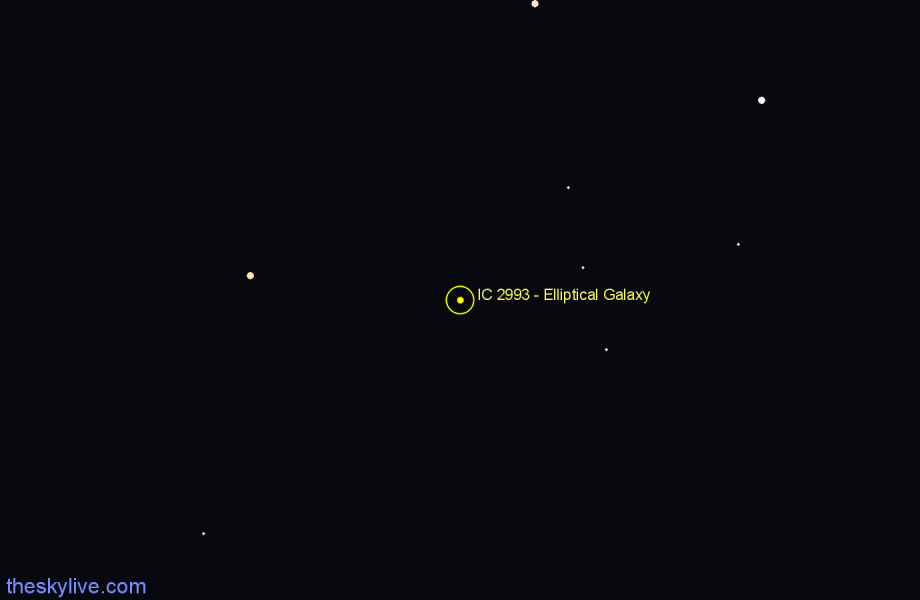 Finder chart IC 2993 - Elliptical Galaxy in Coma Berenices star