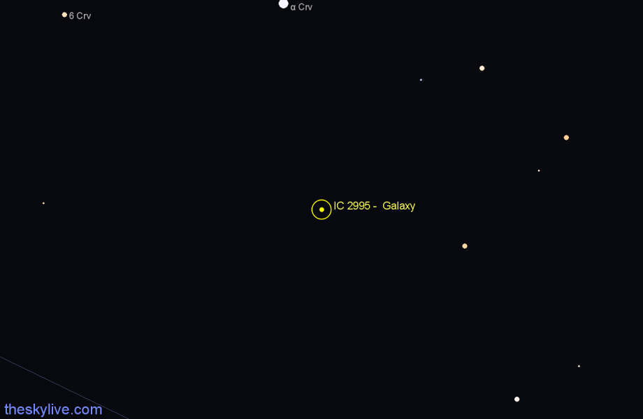 Finder chart IC 2995 - Galaxy in Hydra star