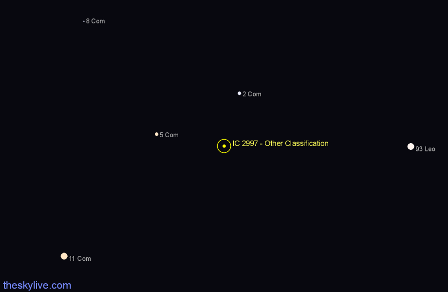 Finder chart IC 2997 - Other Classification in Coma Berenices star