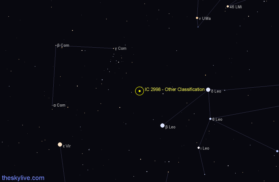 Finder chart IC 2998 - Other Classification in Coma Berenices star