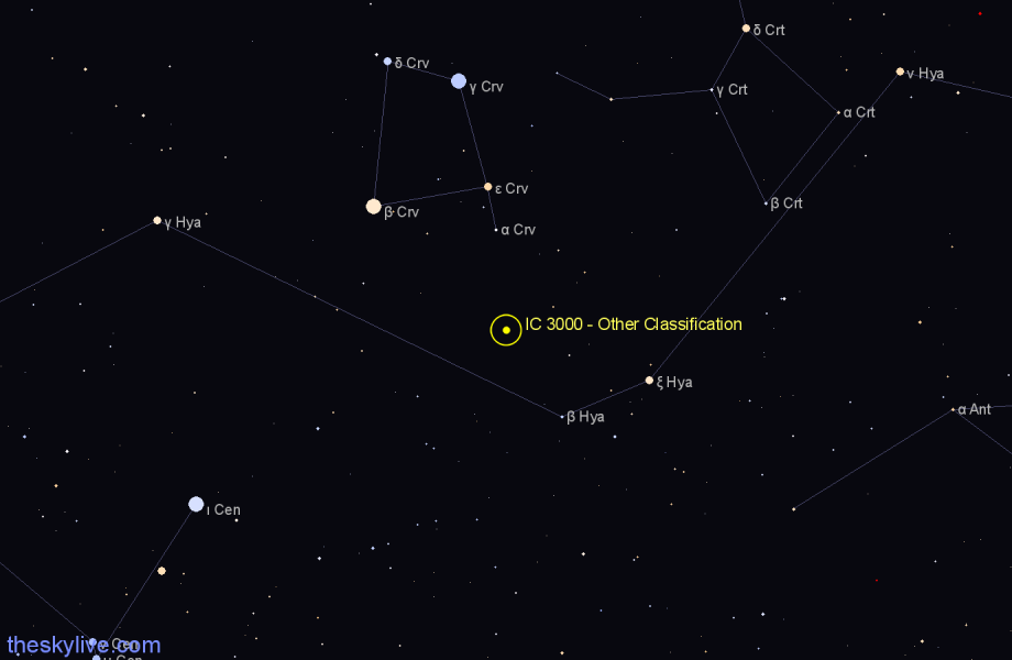 Finder chart IC 3000 - Other Classification in Hydra star