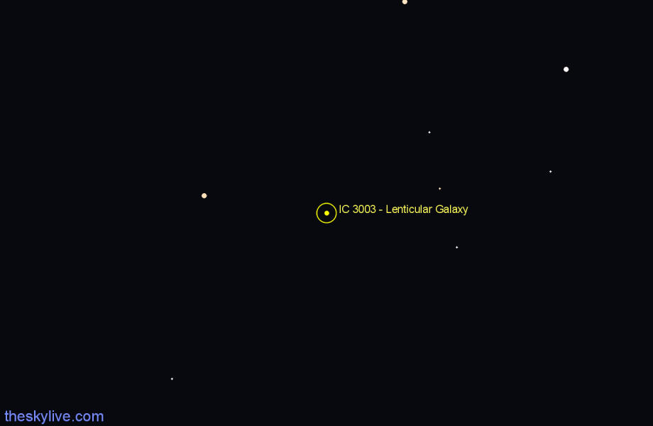 Finder chart IC 3003 - Lenticular Galaxy in Coma Berenices star