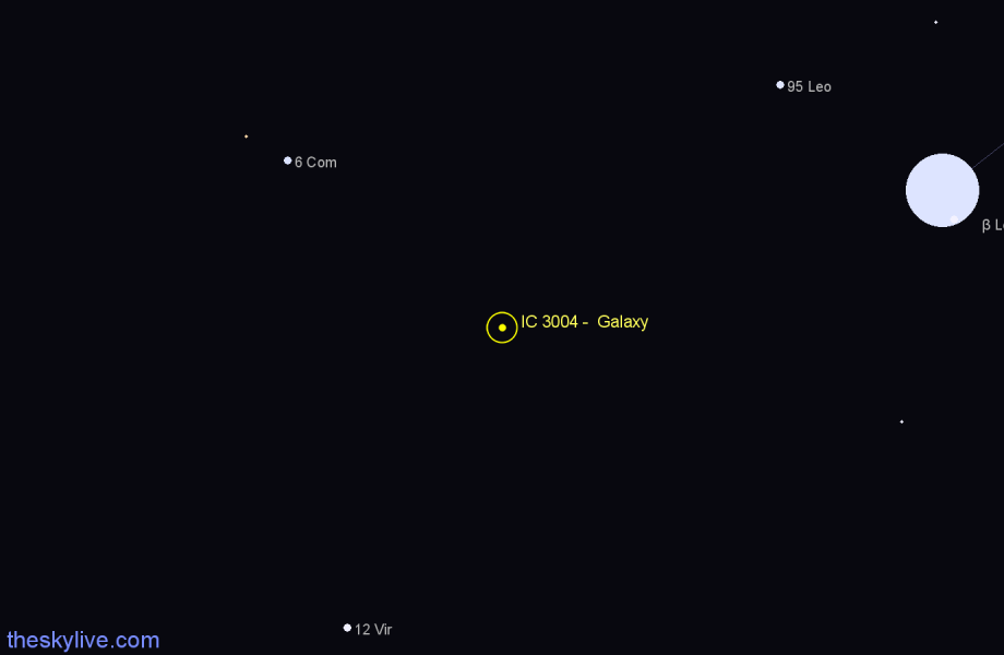 Finder chart IC 3004 - Galaxy in Virgo star