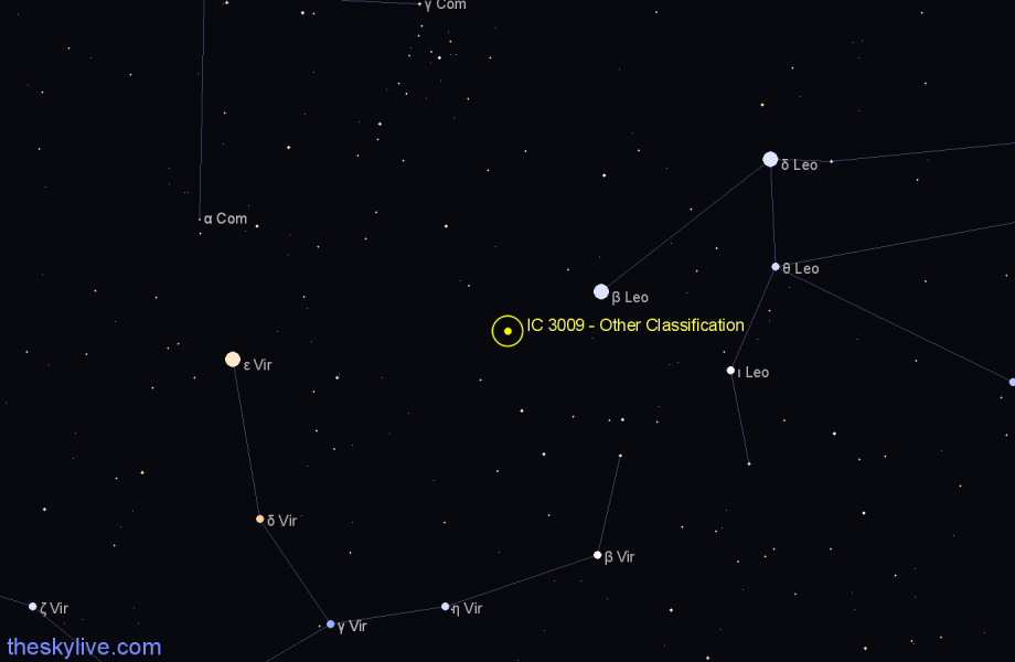 Finder chart IC 3009 - Other Classification in Virgo star