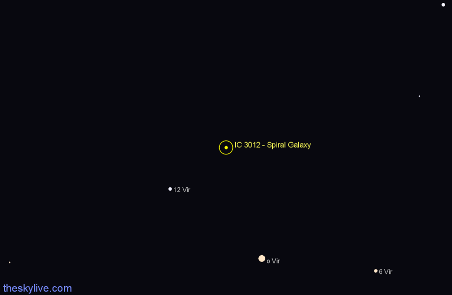 Finder chart IC 3012 - Spiral Galaxy in Virgo star