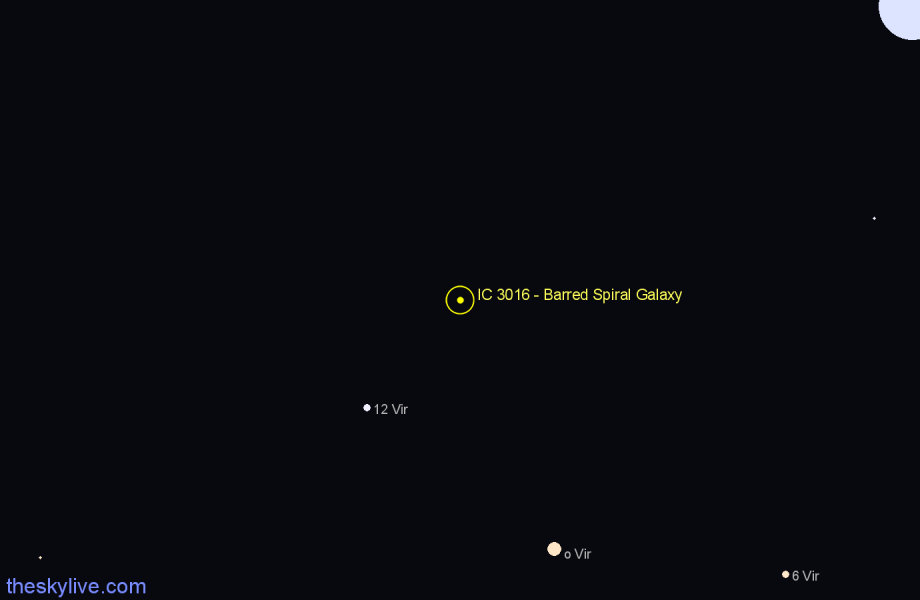 Finder chart IC 3016 - Barred Spiral Galaxy in Virgo star