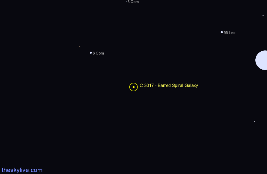 Finder chart IC 3017 - Barred Spiral Galaxy in Coma Berenices star