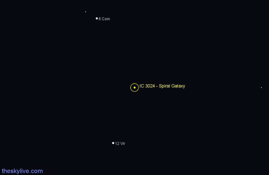 Finder chart IC 3024 - Spiral Galaxy in Virgo star