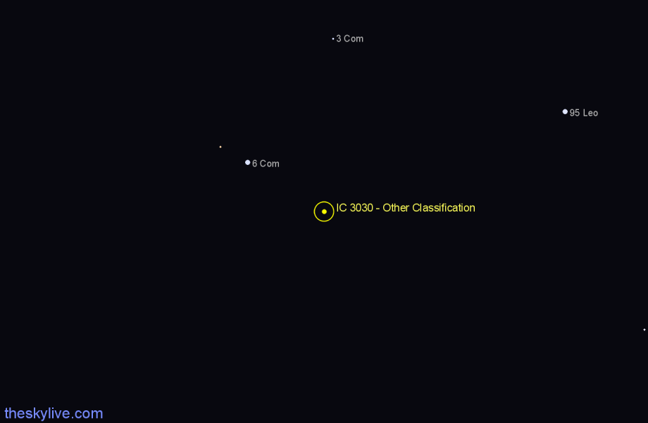 Finder chart IC 3030 - Other Classification in Coma Berenices star