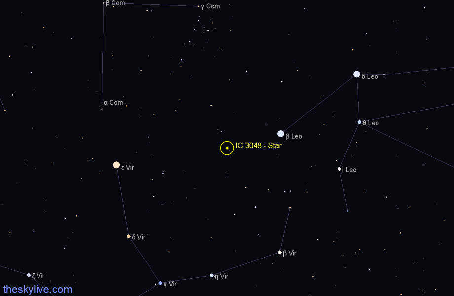 Finder chart IC 3048 - Star in Virgo star