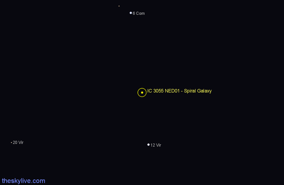 Finder chart IC 3055 NED01 - Spiral Galaxy in Virgo star