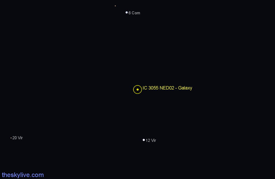 Finder chart IC 3055 NED02 - Galaxy in Virgo star