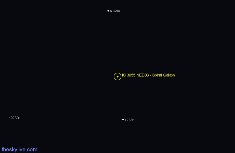 Finder chart IC 3055 NED03 - Spiral Galaxy in Virgo star