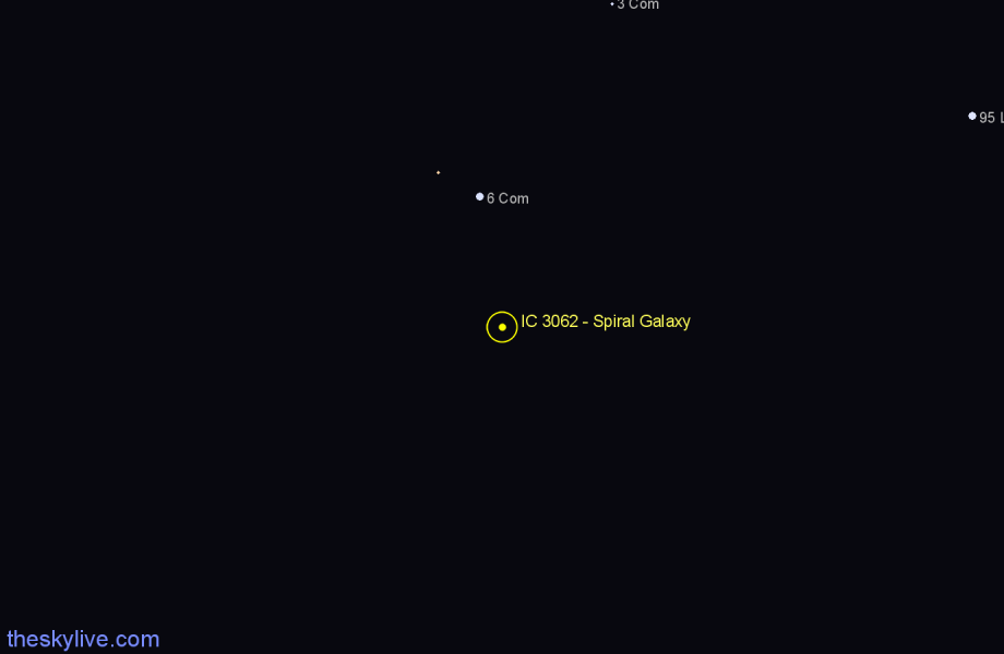 Finder chart IC 3062 - Spiral Galaxy in Coma Berenices star