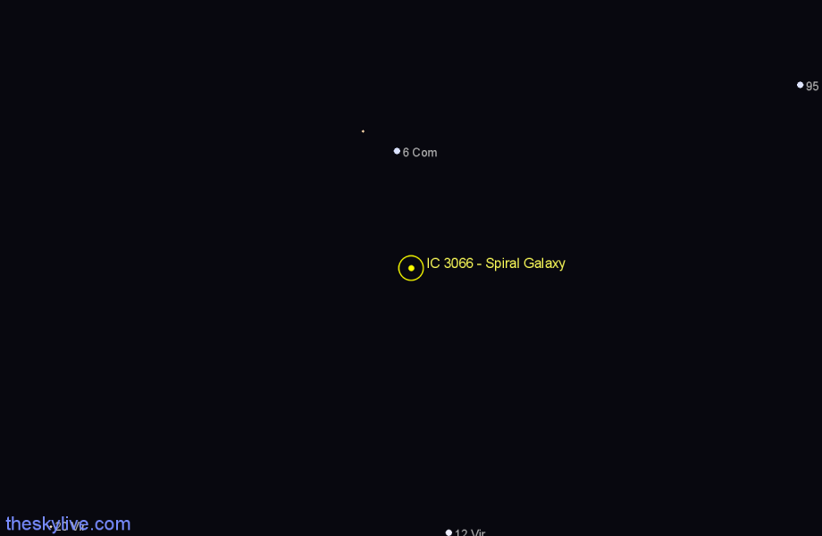 Finder chart IC 3066 - Spiral Galaxy in Coma Berenices star