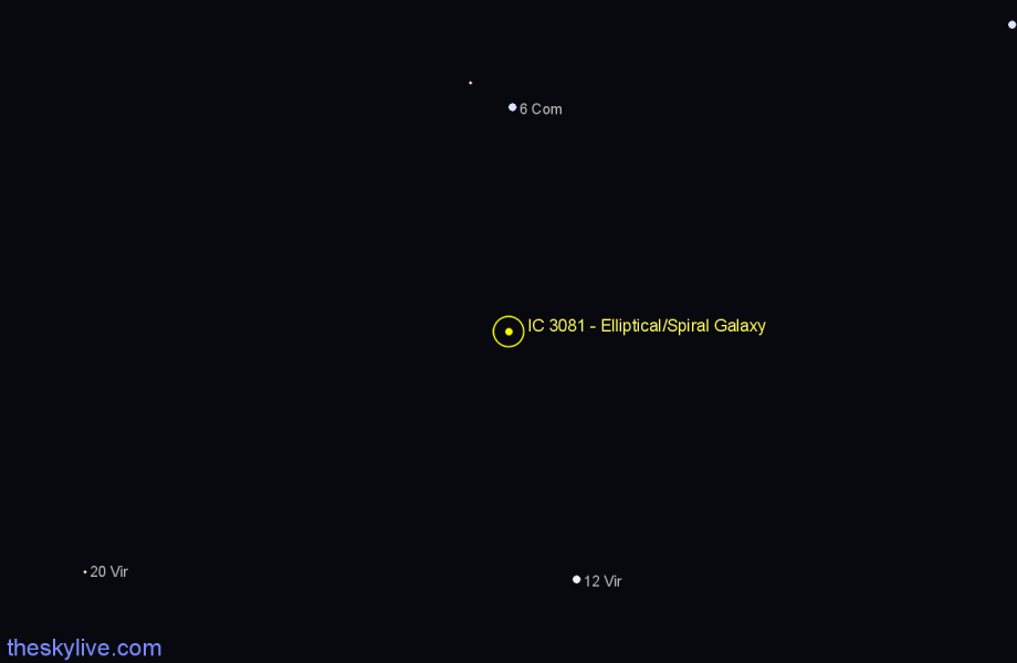 Finder chart IC 3081 - Elliptical/Spiral Galaxy in Virgo star