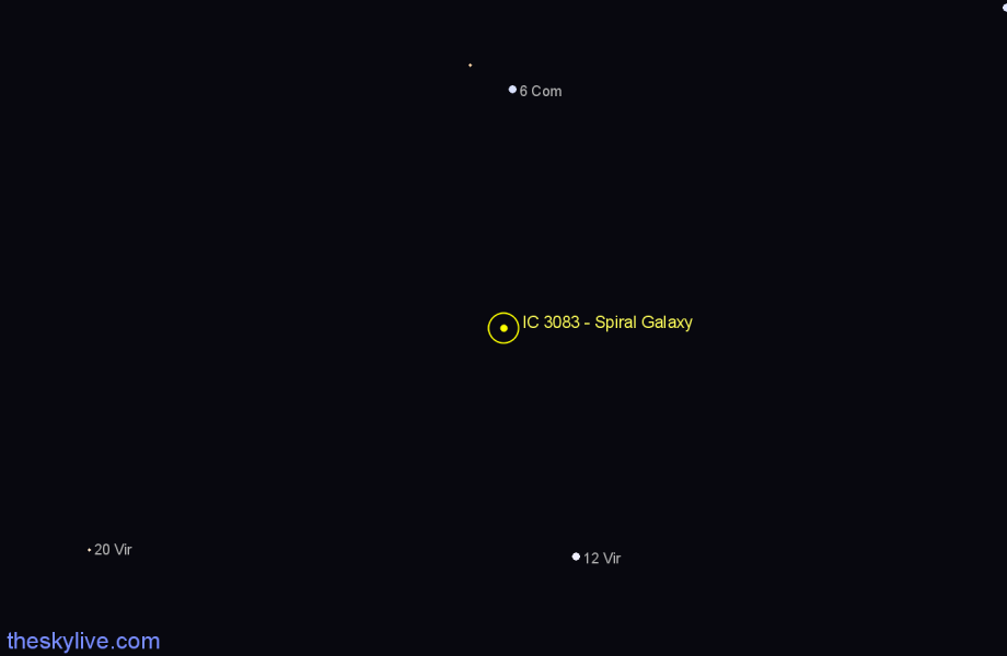 Finder chart IC 3083 - Spiral Galaxy in Virgo star
