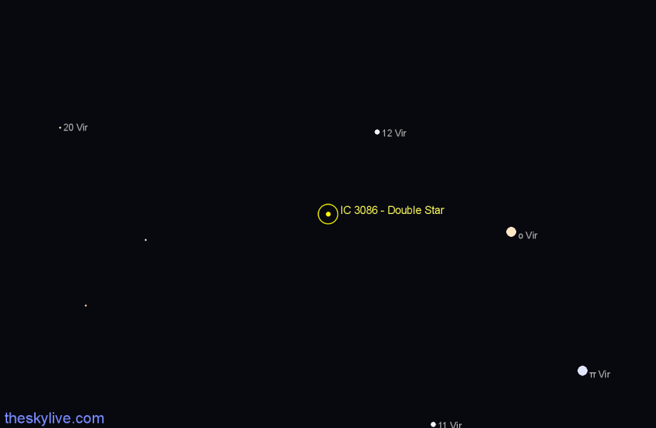 Finder chart IC 3086 - Double Star in Virgo star