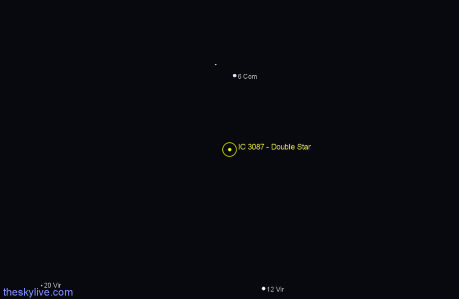 Finder chart IC 3087 - Double Star in Virgo star