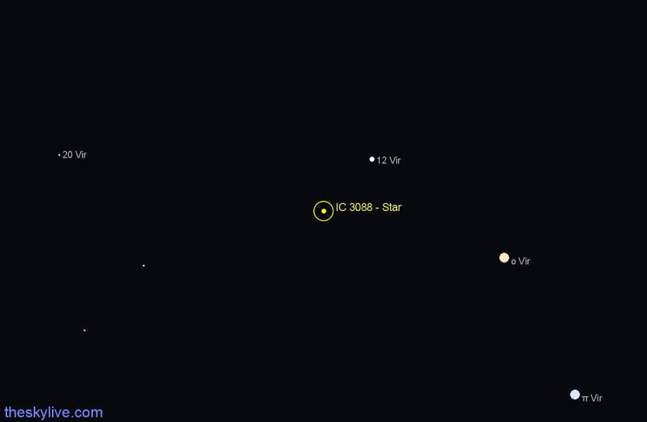 Finder chart IC 3088 - Star in Virgo star