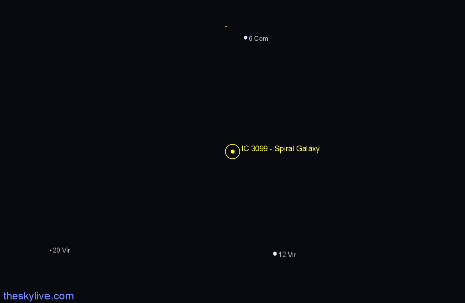 Finder chart IC 3099 - Spiral Galaxy in Virgo star