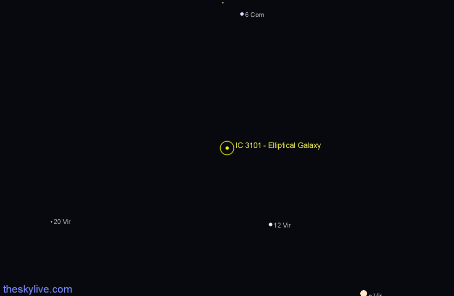 Finder chart IC 3101 - Elliptical Galaxy in Virgo star