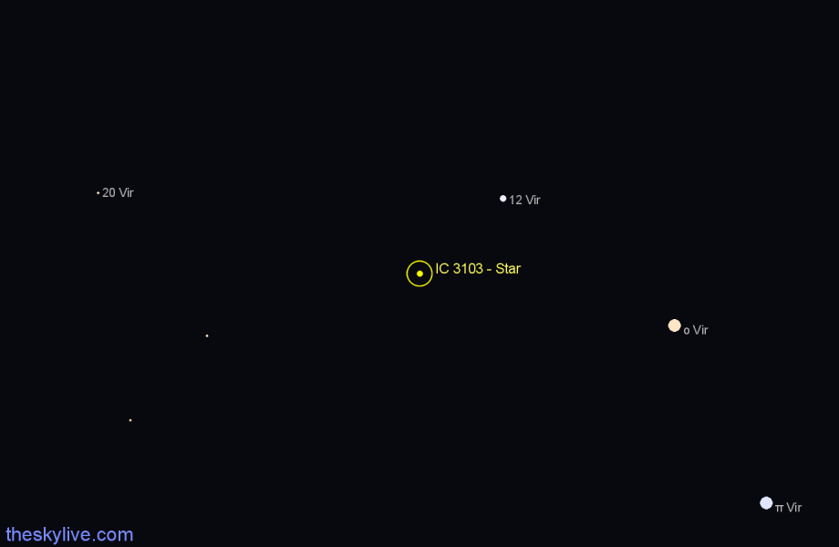 Finder chart IC 3103 - Star in Virgo star