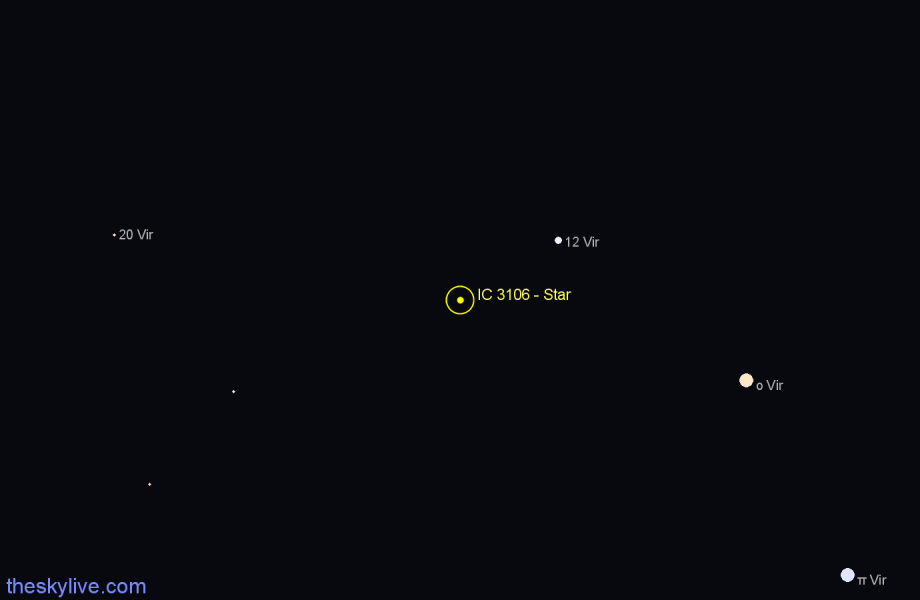 Finder chart IC 3106 - Star in Virgo star