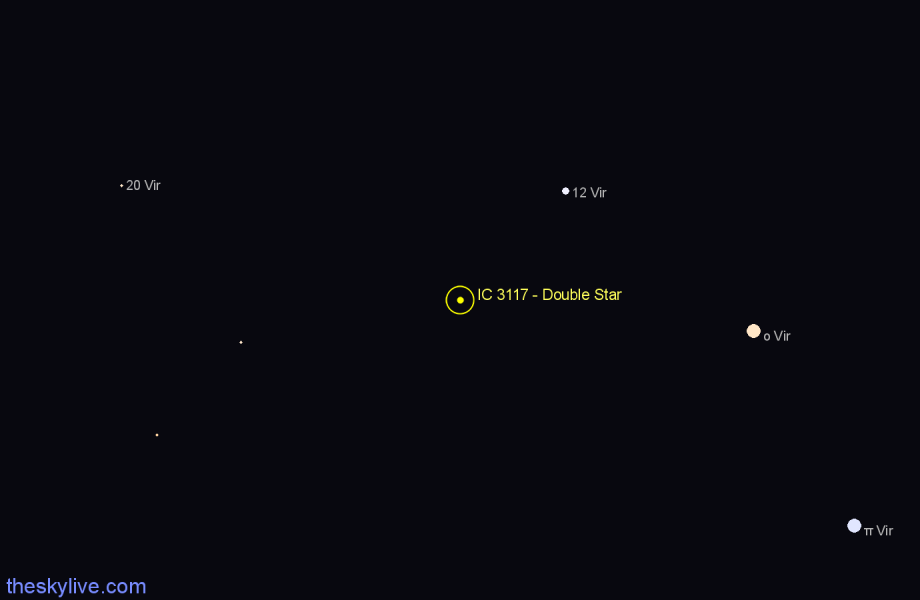 Finder chart IC 3117 - Double Star in Virgo star