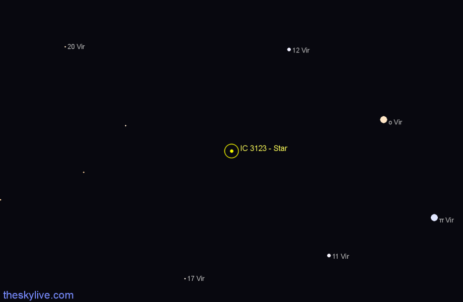 Finder chart IC 3123 - Star in Virgo star