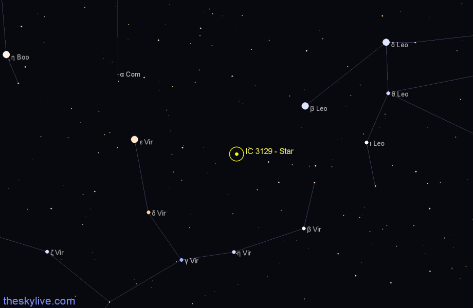 Finder chart IC 3129 - Star in Virgo star