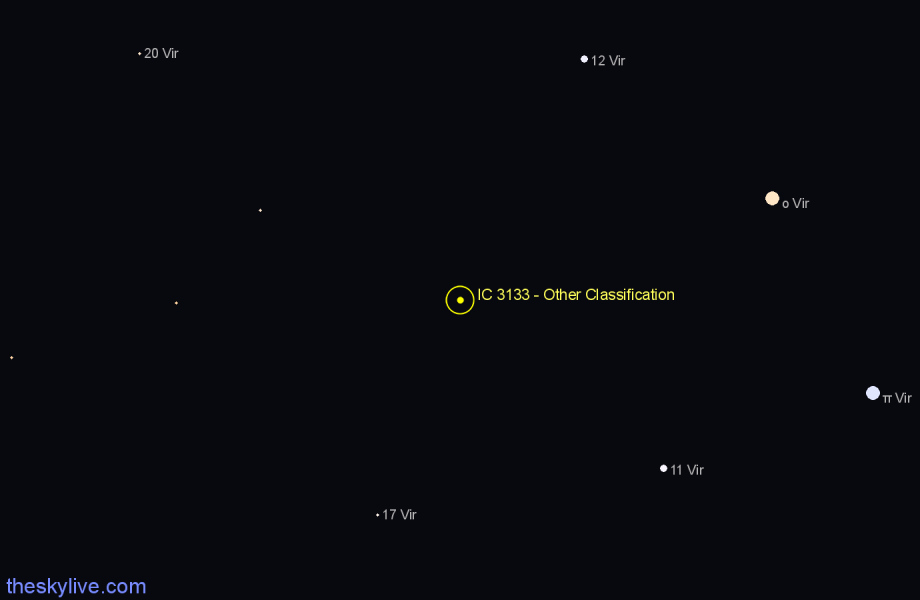 Finder chart IC 3133 - Other Classification in Virgo star