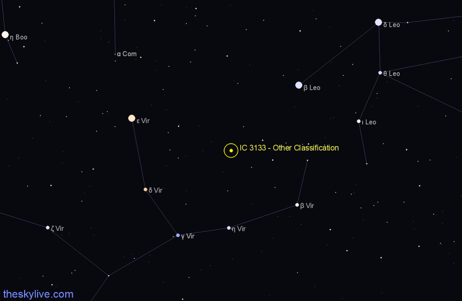 Finder chart IC 3133 - Other Classification in Virgo star