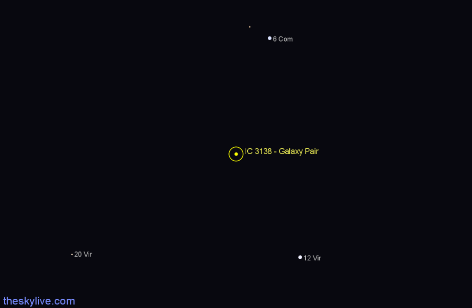 Finder chart IC 3138 - Galaxy Pair in Virgo star