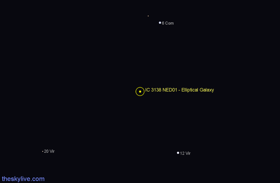 Finder chart IC 3138 NED01 - Elliptical Galaxy in Virgo star