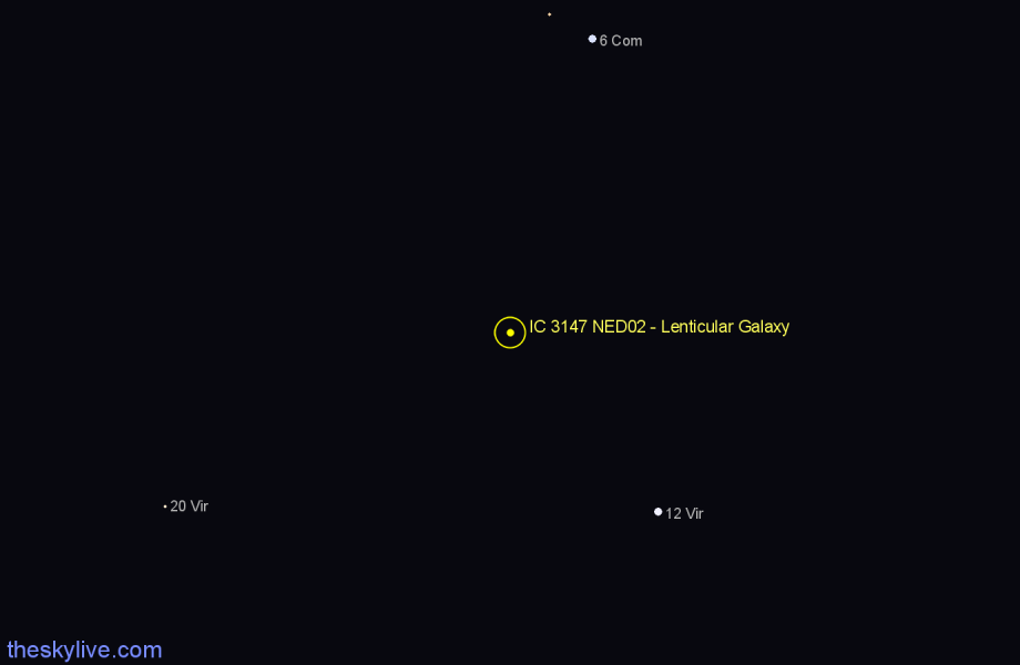 Finder chart IC 3147 NED02 - Lenticular Galaxy in Virgo star