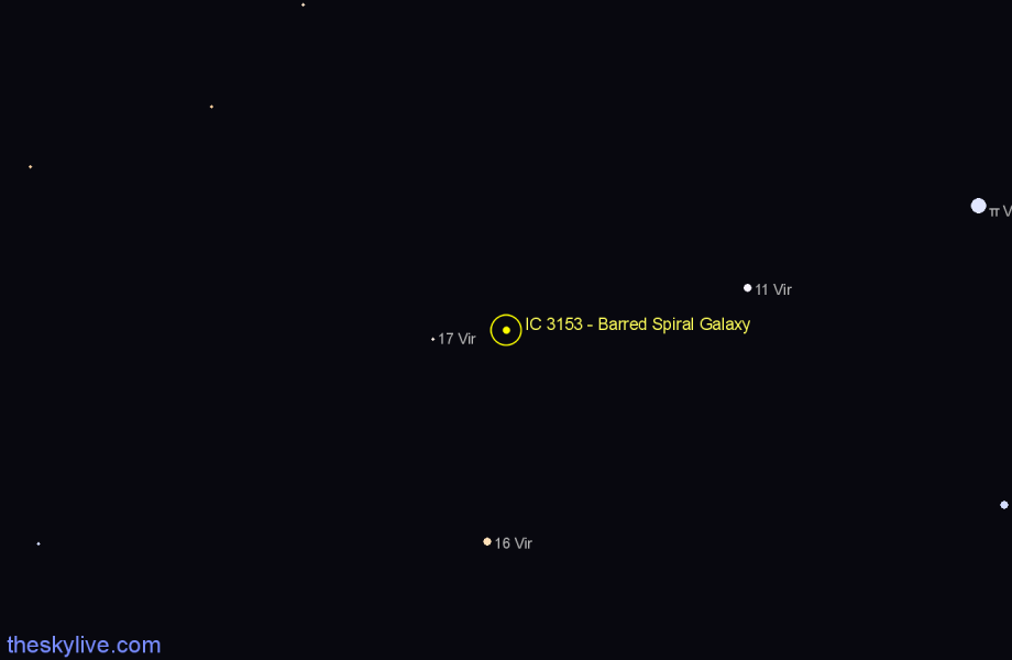 Finder chart IC 3153 - Barred Spiral Galaxy in Virgo star