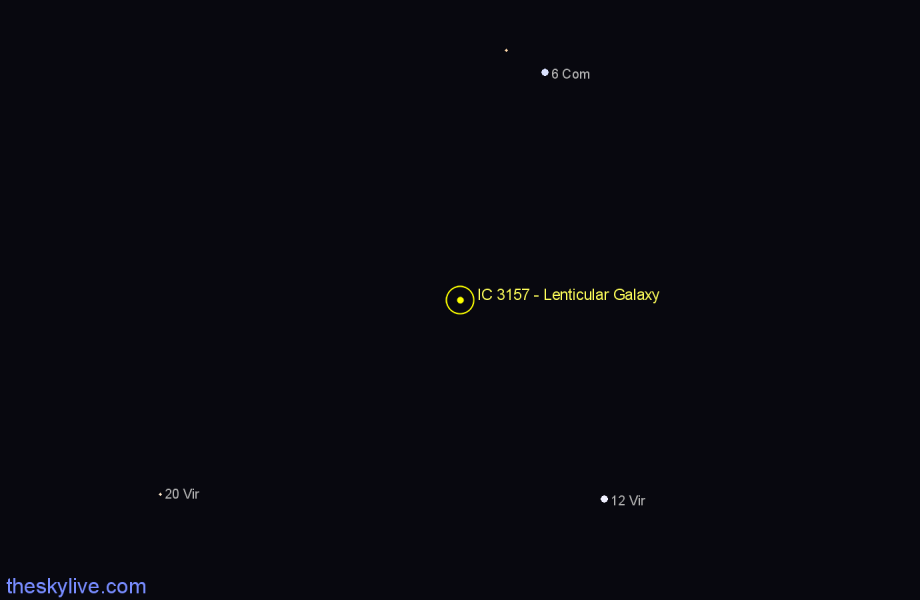 Finder chart IC 3157 - Lenticular Galaxy in Virgo star