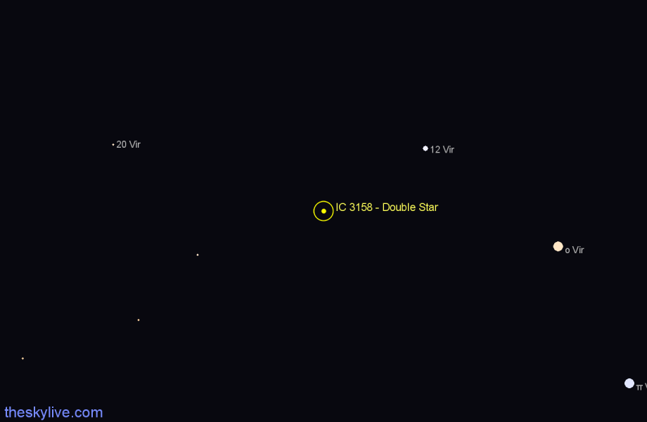 Finder chart IC 3158 - Double Star in Virgo star