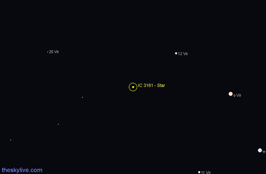 Finder chart IC 3161 - Star in Virgo star